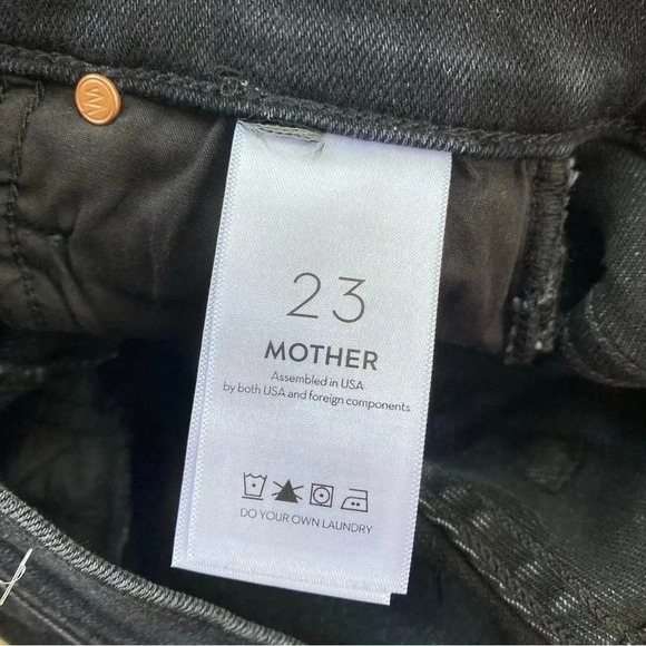 New MOTHER The Mid Rise Dazzler Ankle Jeans Straight Leg Denim in Deep End Black - Picture 11 of 16